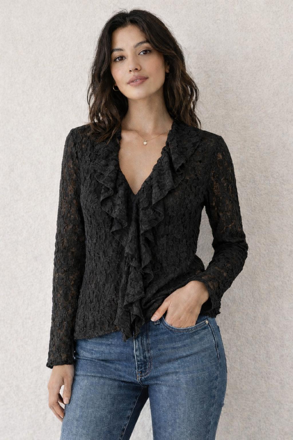 BLUSA VOLANTE ENCAJE